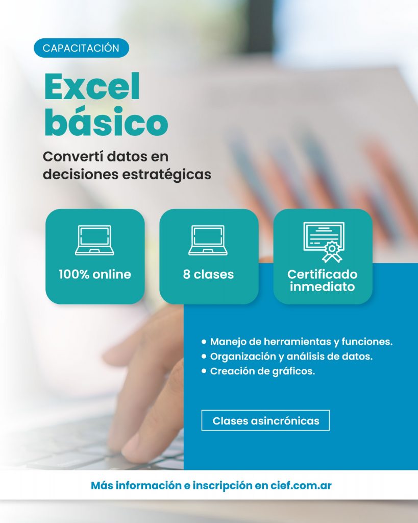 Nuevo Curso de Excel Básico Asincrónico disponible en la Plataforma Educativa del CIEF