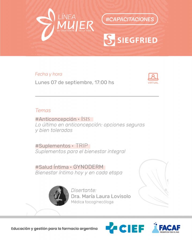 CIEF, FACAF y Siegfried brindarán formación virtual gratuita en salud femenina
